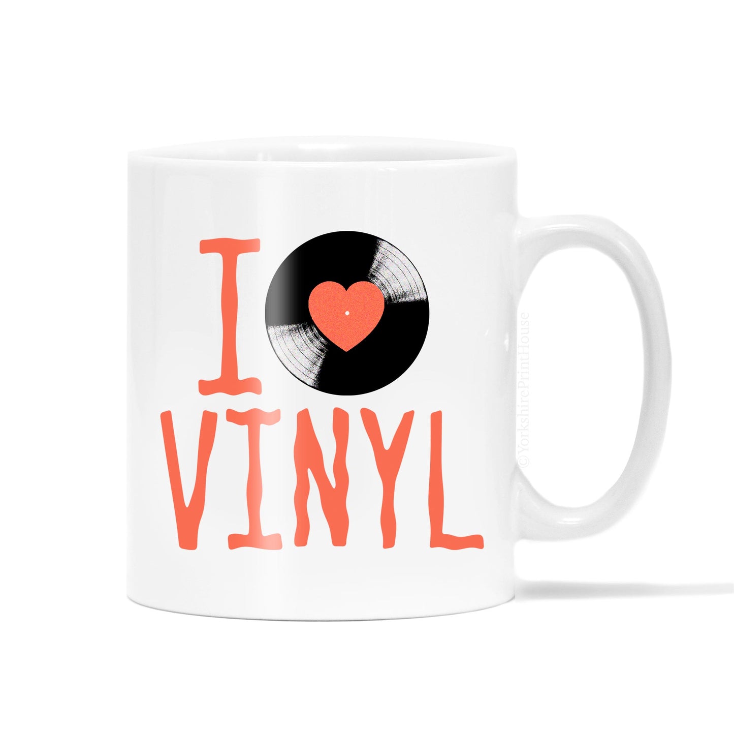 'I LOVE VINYL' Vinyl Record Enthusiast Mug