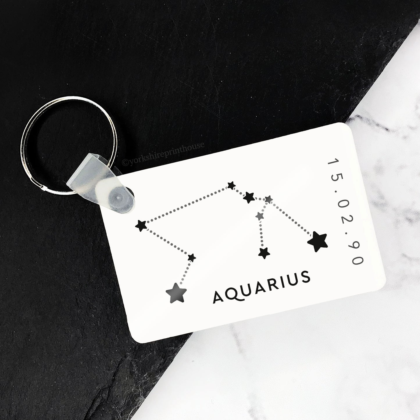 Custom Date Astrological Zodiac Keyring