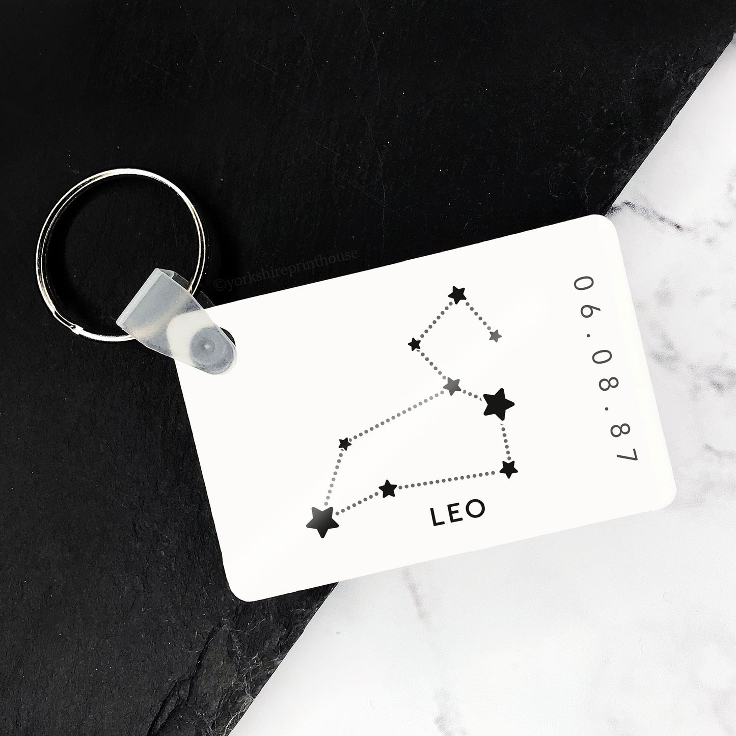 Custom Date Astrological Zodiac Keyring