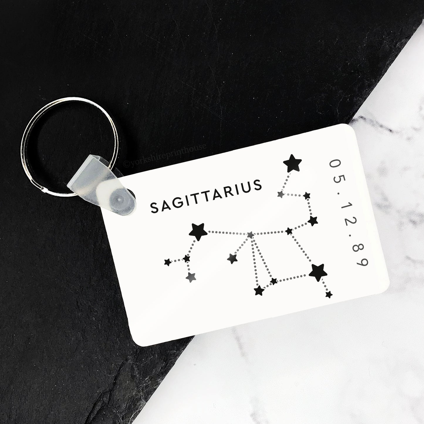 Custom Date Astrological Zodiac Keyring