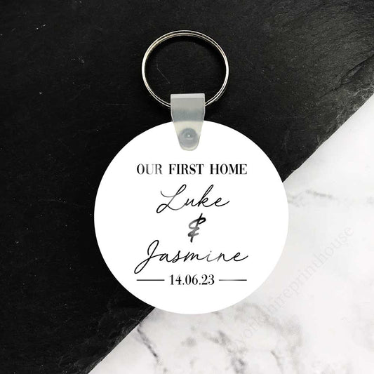 Our First Home Initials Keyring