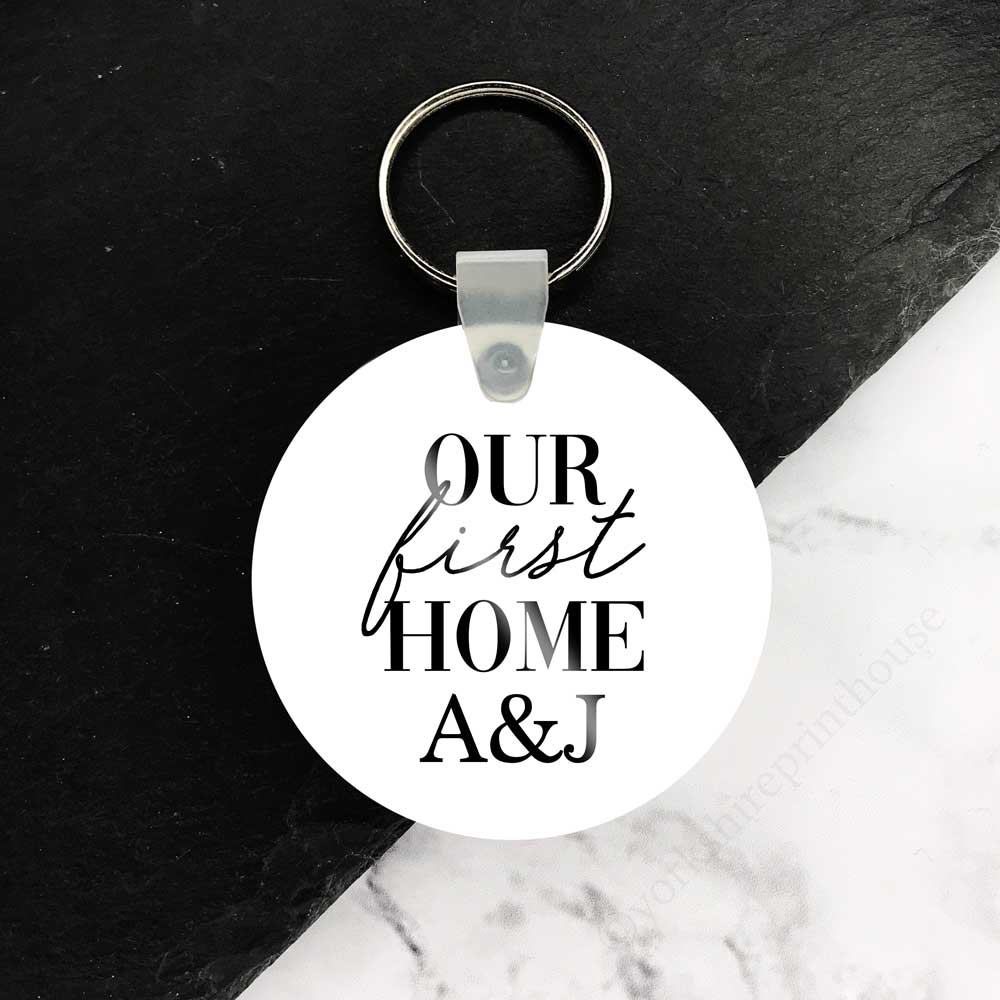 Our First Home Initials Keyring